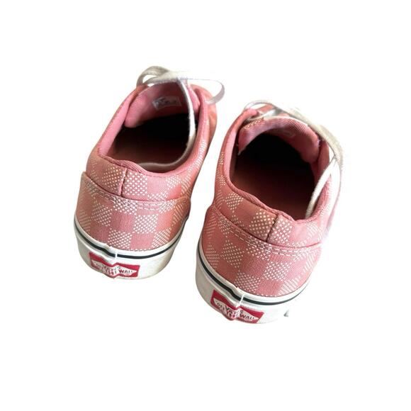 Size 6.5 - VANS tennis shoes Pink Womans Checkered - Picture 4 of 11